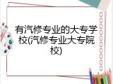 有汽修专业的大专学校(汽修专业大专院校)