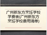 广州新东方烹饪学校学费表(广州新东方烹饪学校费用清单)