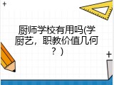 厨师学校有用吗(学厨艺，职教价值几何？)