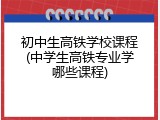 初中生高铁学校课程(中学生高铁专业学哪些课程)