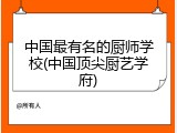 中国最有名的厨师学校(中国顶尖厨艺学府)