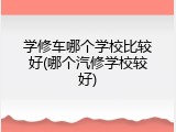 学修车哪个学校比较好(哪个汽修学校较好)
