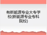 有新能源专业大专学校(新能源专业专科院校)