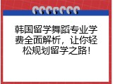 韩国留学舞蹈专业学费全面解析，让你轻松规划留学之路！