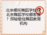 北京哪所舞蹈学校好,北京舞蹈学校哪家强？探秘最佳舞蹈教育机构