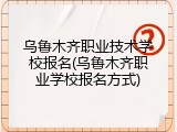 乌鲁木齐职业技术学校报名(乌鲁木齐职业学校报名方式)