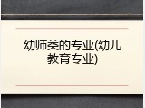 幼师类的专业(幼儿教育专业)