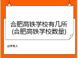 合肥高铁学校有几所(合肥高铁学校数量)