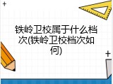 铁岭卫校属于什么档次(铁岭卫校档次如何)