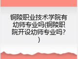 铜陵职业技术学院有幼师专业吗(铜陵职院开设幼师专业吗？)