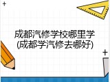 成都汽修学校哪里学(成都学汽修去哪好)