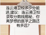 连云港卫校多少分能进,建议：连云港卫校录取分数线揭秘，你离梦想的医学之路还有多远？