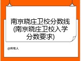 南京晓庄卫校分数线(南京晓庄卫校入学分数要求)