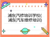 浦东汽修培训学校(浦东汽车维修培训)