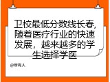 卫校最低分数线长春,随着医疗行业的快速发展，越来越多的学生选择学医