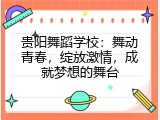 贵阳舞蹈学校：舞动青春，绽放激情，成就梦想的舞台
