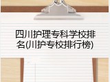 四川护理专科学校排名(川护专校排行榜)