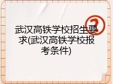 武汉高铁学校招生要求(武汉高铁学校报考条件)