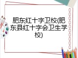 肥东红十字卫校(肥东县红十字会卫生学校)