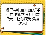 哪里学电焊,电焊新手小白也能学会！只需7天，让你成为焊接达人！