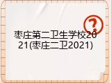 枣庄第二卫生学校2021(枣庄二卫2021)
