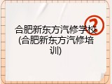 合肥新东方汽修学校(合肥新东方汽修培训)