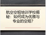 航空空姐培训学校揭秘：如何成为优雅与专业的空姐？
