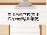 眉山汽修学校(眉山汽车维修培训学院)