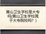 黄山卫生学校是大专吗(黄山卫生学校属于大专院校吗？)
