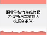 职业学校汽车维修报名资格(汽车维修职校报名条件)