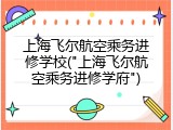 上海飞尔航空乘务进修学校("上海飞尔航空乘务进修学府")