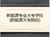 新能源专业大专学校(新能源大专院校)