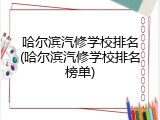 哈尔滨汽修学校排名(哈尔滨汽修学校排名榜单)