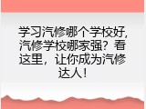 学习汽修哪个学校好,汽修学校哪家强？看这里，让你成为汽修达人！