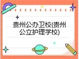 贵州公办卫校(贵州公立护理学校)