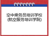 空中乘务员培训学校(航空服务培训学院)