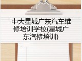 中大星城广东汽车维修培训学校(星城广东汽修培训)