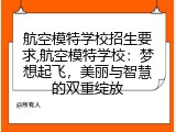 航空模特学校招生要求,航空模特学校：梦想起飞，美丽与智慧的双重绽放