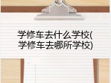 学修车去什么学校(学修车去哪所学校)