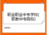 职业职业中专学校(职教中专院校)