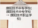 濮阳技术中专学校(濮阳技术中专学校 → 濮阳技术职业学校)
