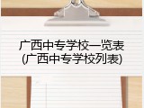 广西中专学校一览表(广西中专学校列表)