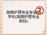湖南护理专业专业的学校(湖南护理专业院校)