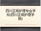 四川正规护理专业学校(四川正规护理学院)