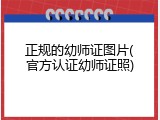 正规的幼师证图片(官方认证幼师证照)