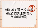 新加坡护理学校申请(新加坡护理学校入学申请流程)