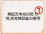 舞蹈艺考培训班 价格,高考舞蹈集训费用