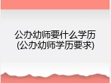 公办幼师要什么学历(公办幼师学历要求)