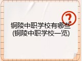 铜陵中职学校有哪些(铜陵中职学校一览)