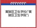 黄陂区卫生学校("黄陂区卫生学院")